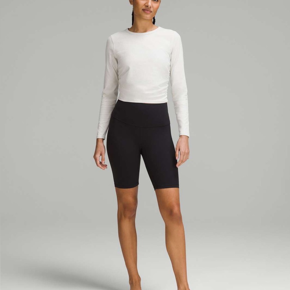 Lululemon All It Takes Ribbed Nulu Long-Sleeve Shirt in Bone - Picture 6 of 8